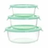 Martha Stewart 6 Piece Assorted Glass Storage Container And Lid Set In Mint