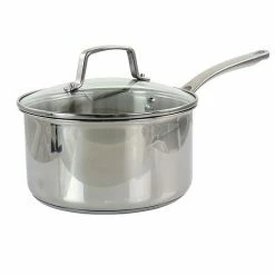 Martha Stewart 3.5 Quart Stainless Steel Saucepan With Vented Glass Lid