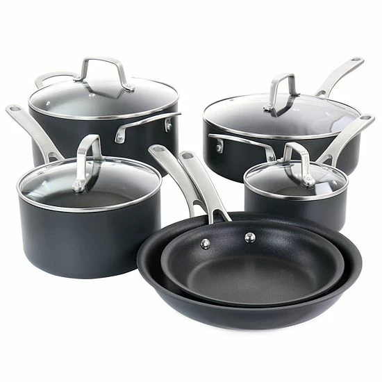Martha Stewart 10 Piece Nonstick Hard Aluminum Cookware Set In Matte Black 3 Martha Stewart 10 Piece Nonstick Hard Aluminum Cookware Set In Matte Black