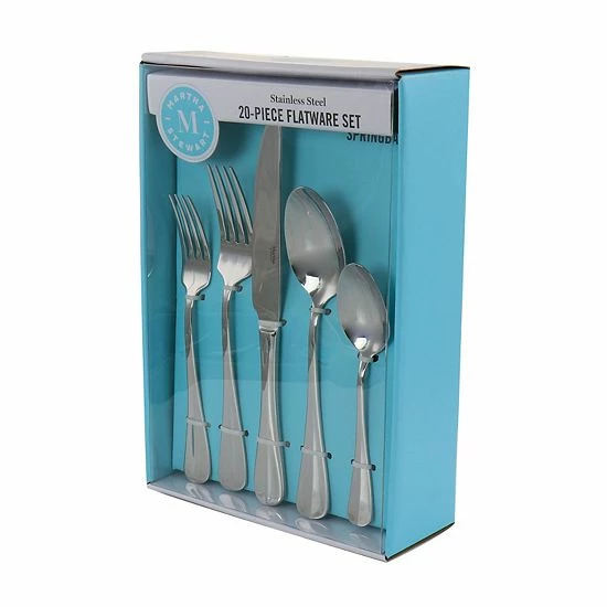 Martha Stewart Springbank 20 Piece Stainless Steel Flatware Set 3 Martha Stewart Springbank 20 Piece Stainless Steel Flatware Set