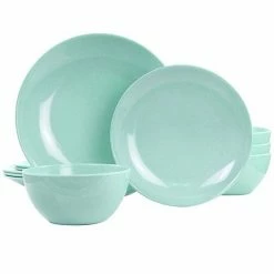 Martha Stewart 12 Piece Melamine Dinnerware Set In Blue