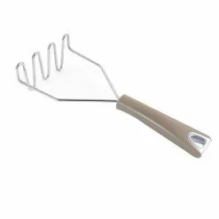 Martha Stewart Gibson Everyday Stainless Steel Masher In Dark Taupe