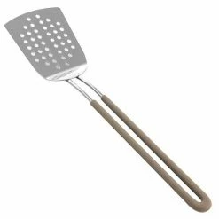 Martha Stewart Gibson Everyday Stainless Steel Slotted Spatula In Warm Gray