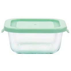 Martha Stewart 17.6oz Glass Food Storage Container With Lid In Mint