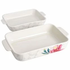 Martha Stewart Gibson Everyday Ceramic 2 Piece Baker Set
