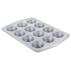 Martha Stewart 12 Cup Nonstick Carbon Steel Muffin Pan In Gray