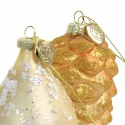 Martha Stewart Gibson Everyday Holiday Pointy Ball And Pinecone 4 Piece Ornament Set In Gold -Martha Stewart Shop unnamed file 483