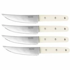 Martha Stewart Gibson Everyday Everyday 4 Piece Stainless Steel 4.5in Steak Knife Set In White