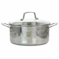 Martha Stewart 5 Quart Stainless Steel Dutch Oven With Vented Glass Lid