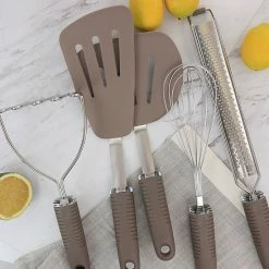 Martha Stewart Stainless Steel And Silicone 5 Piece Kitchen Utensil Tool Set In Taupe -Martha Stewart Shop unnamed file 569