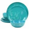 Martha Stewart 12 Piece Leafy Floral Melamine Dinnerware Set In Turquoise -Martha Stewart Shop unnamed file 650