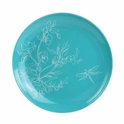 Martha Stewart 12 Piece Leafy Floral Melamine Dinnerware Set In Turquoise -Martha Stewart Shop unnamed file 654