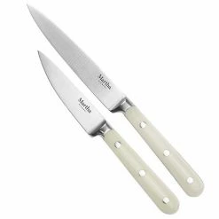 Martha Stewart Stainless Steel 2 Piece Cutlery Set In Cream