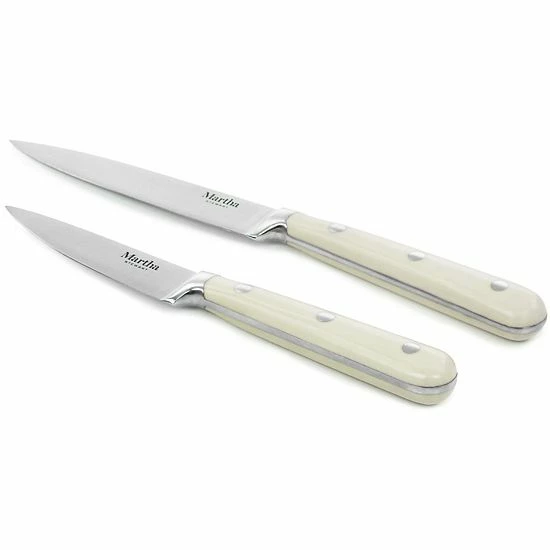 Martha Stewart Stainless Steel 2 Piece Cutlery Set In Cream 4 Martha Stewart Stainless Steel 2 Piece Cutlery Set In Cream - Image 2