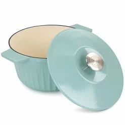 Martha Stewart Gibson Everyday Enameled Cast Iron 3 Quart Embossed Stripe Dutch Oven With Lid In Turquoise -Martha Stewart Shop unnamed file 832