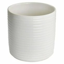 Martha Stewart Gibson Everyday 7 Inch Stoneware Kitchen Utensil Crock In Linen