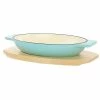 Martha Stewart 2 Piece Enameled Cast Iron Oval Casserole Birch Wood Trivet Set In Aqua -Martha Stewart Shop unnamed file 948