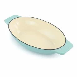 Martha Stewart 2 Piece Enameled Cast Iron Oval Casserole Birch Wood Trivet Set In Aqua -Martha Stewart Shop unnamed file 950