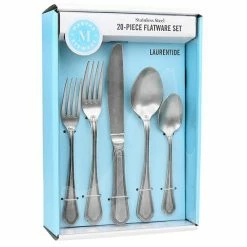 Martha Stewart Laurentide Vintage 20 Piece Stainless Steel Flatware Set
